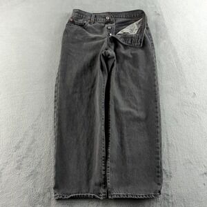 Levis 501 90s Jeans Mens 28x27 Black Faded Straight Grunge Punk Emo Y2K Style